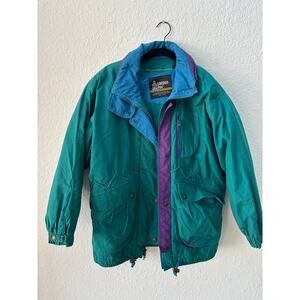 Vtg London Fog Ski Jacket 80s Layered Toggle Teal Thermal Small Regular $200